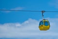 Yellow telegondola on a wire