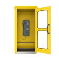 Yellow Telephone Booth Isolated Royalty Free Stock Photo