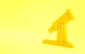 Yellow Telescope icon isolated on yellow background. Scientific tool. Education and astronomy element, spyglass and