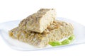 Yellow tempeh. Royalty Free Stock Photo