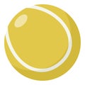 Yellow Tennis Ball Flat Icon Isolated on White Royalty Free Stock Photo