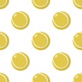 Yellow Tennis Ball Icon Seamless Pattern