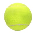 Yellow tennis ball isolated on a white background. Close-up, sports lifestyle Royalty Free Stock Photo