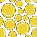 Yellow Tennis Ball Seamless Pattern