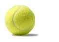 Yellow tennis ball on a white background