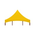 Yellow tent icon, flat style