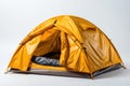 yellow tent on white background. AI Generated