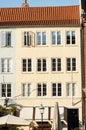Yellow terraced house in Copenhagen, Denmark Royalty Free Stock Photo