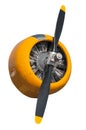Yellow AT-6 Texan Engine and Propeller Royalty Free Stock Photo