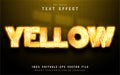 Yellow text effect neon style Royalty Free Stock Photo