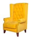 Yellow textile chair isolated