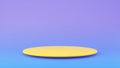 Yellow Thin Circle Shaped Podium With Shadow for Product Concept.