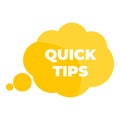 Yellow thought bubble communicating quick tips Royalty Free Stock Photo