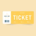 Yellow ticket. Template ticket. Vector