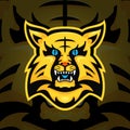 yellow tiger illustration. creative, animal, detiled, cartoon and mascot style