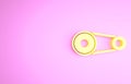 Yellow Timing belt kit icon isolated on pink background. Minimalism concept. 3d illustration 3D render