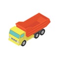 Yellow tipper truck isometric on white Royalty Free Stock Photo