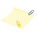 Yellow To-Do List and paperclips Royalty Free Stock Photo