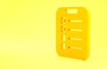 Yellow To do list or planning icon isolated on yellow background. Minimalism concept. 3d illustration 3D render Royalty Free Stock Photo