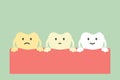 Yellow to white tooth, teeth whitening concept Royalty Free Stock Photo