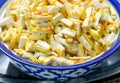 Yellow tofu sliced prepare to cooking