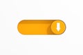 Yellow Toggle Switch Slider with Arrow Down Icon. 3d Rendering