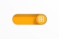 Yellow Toggle Switch Slider with Calculator Icon. 3d Rendering