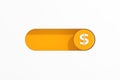 Yellow Toggle Switch Slider with Dollar Sign Icon. 3d Rendering