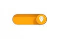 Yellow Toggle Switch Slider with Map Pointer Pin Icon. 3d Rendering