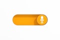 Yellow Toggle Switch Slider with Microphone Icon. 3d Rendering