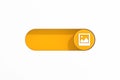 Yellow Toggle Switch Slider with Picture or Photo Frame Icon. 3d Rendering Royalty Free Stock Photo