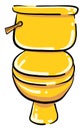 Yellow toilet, illustration, vector