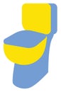 Yellow toilet, icon