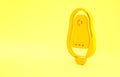 Yellow Toilet urinal or pissoir icon isolated on yellow background. Urinal in male toilet. Washroom, lavatory, WC