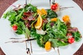 Avocado, red bean, tomato, cucumber, red cabbage and watermelon radish vegetables salad. healthy raw vegan lunch bowl. Top view Royalty Free Stock Photo