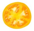 Yellow Tomato Slice Isolated On White Background Royalty Free Stock Photo