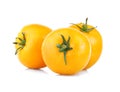 Yellow tomatoes isolated on white Royalty Free Stock Photo