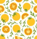 Yellow tomatoes pattern