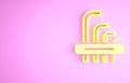 Yellow Tool allen keys icon isolated on pink background. Minimalism concept. 3d illustration 3D render
