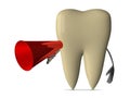 Yellow tooth with megaphone