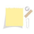 Yellow torn note paper Royalty Free Stock Photo