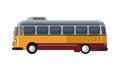 Yellow tour bus in flat style Royalty Free Stock Photo