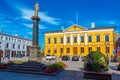 Yellow town hall in Finnish town Kokkola