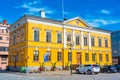 Yellow town hall in Finnish town Kokkola