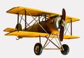 Yellow Toy Airplane isolated, white background