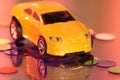 Yellow toy car Royalty Free Stock Photo