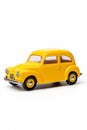 Yellow toy car on white background with white background. Generative AI Royalty Free Stock Photo