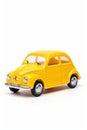 Yellow toy car on white background with white background. Generative AI Royalty Free Stock Photo