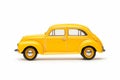 Yellow toy car on white background with white background. Generative AI Royalty Free Stock Photo