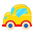 Yellow Toy Car with White Wheels Illustration Royalty Free Stock Photo